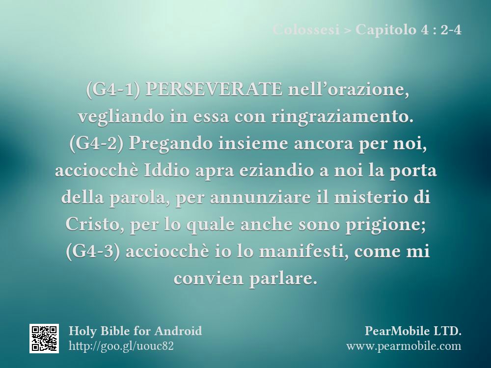 Colossesi, Capitolo 4:2-4